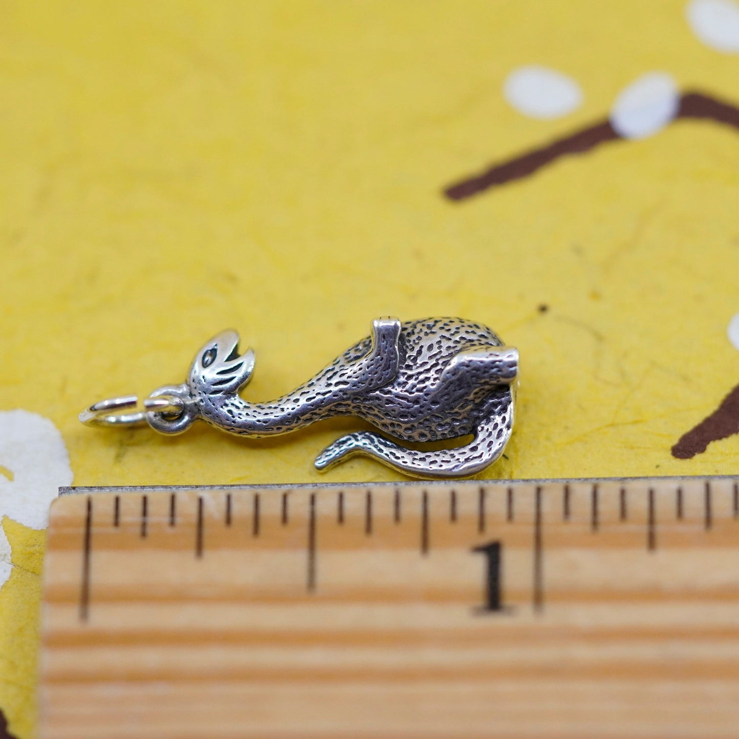 Vintage Sterling silver handmade pendant, 925 dragon charm