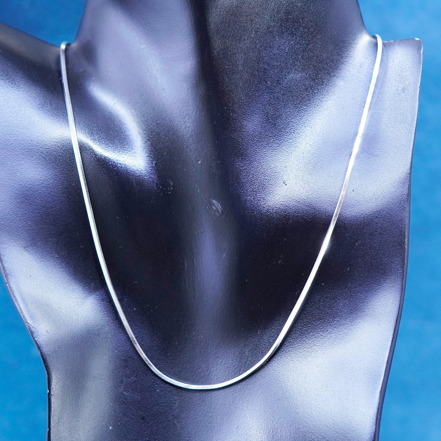 18”, 1.6mm, vintage Sterling silver handmade necklace, 925 Square snake chain