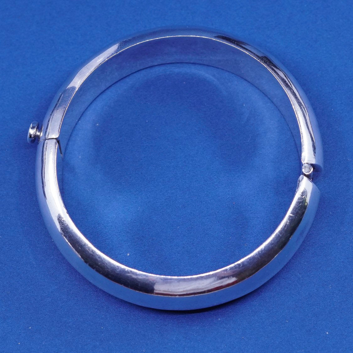 7.25", mexico sterling silver handmade bracelet, wide 925 hinged bangle