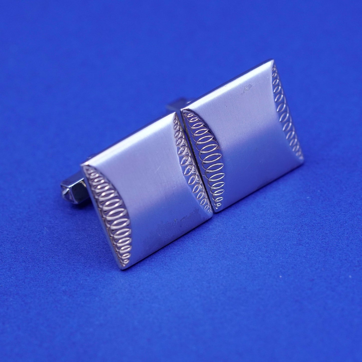 modern sterling silver Handmade cufflink, antique matte square 925 cuff links