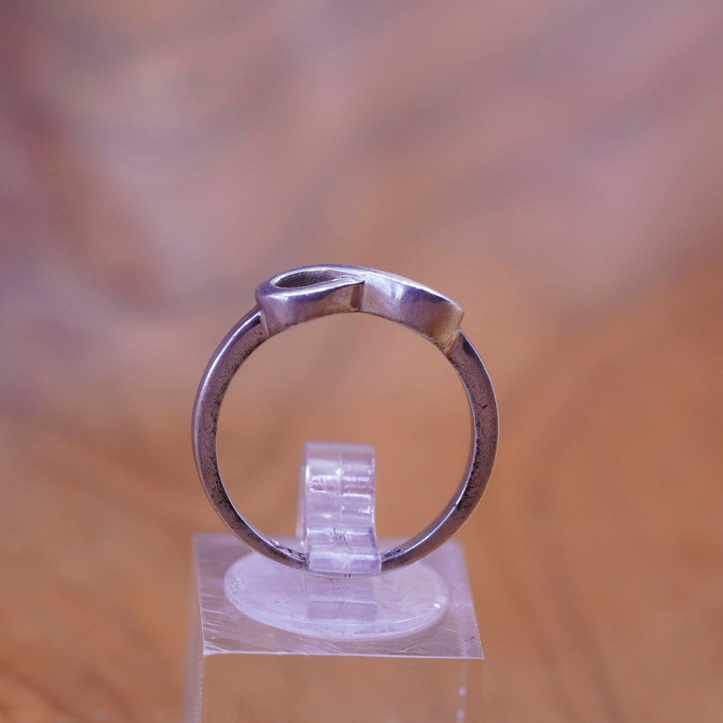 sz 7.25, Sterling silver handmade ring 925 silver infinity band sisters forever