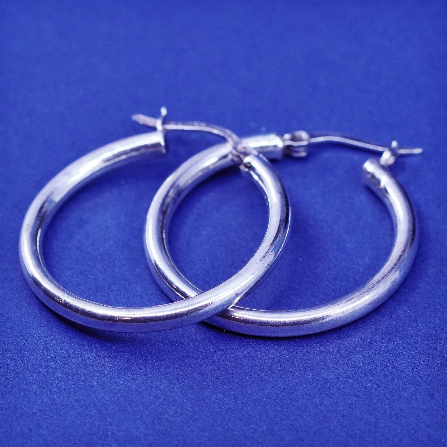 1”, vintage Sterling silver handmade earrings, 925 hoops