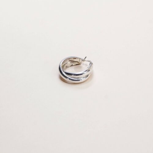 0.75”, Vtg Sterling Silver Hoops, solid 925 silver simple, Entwined earrings