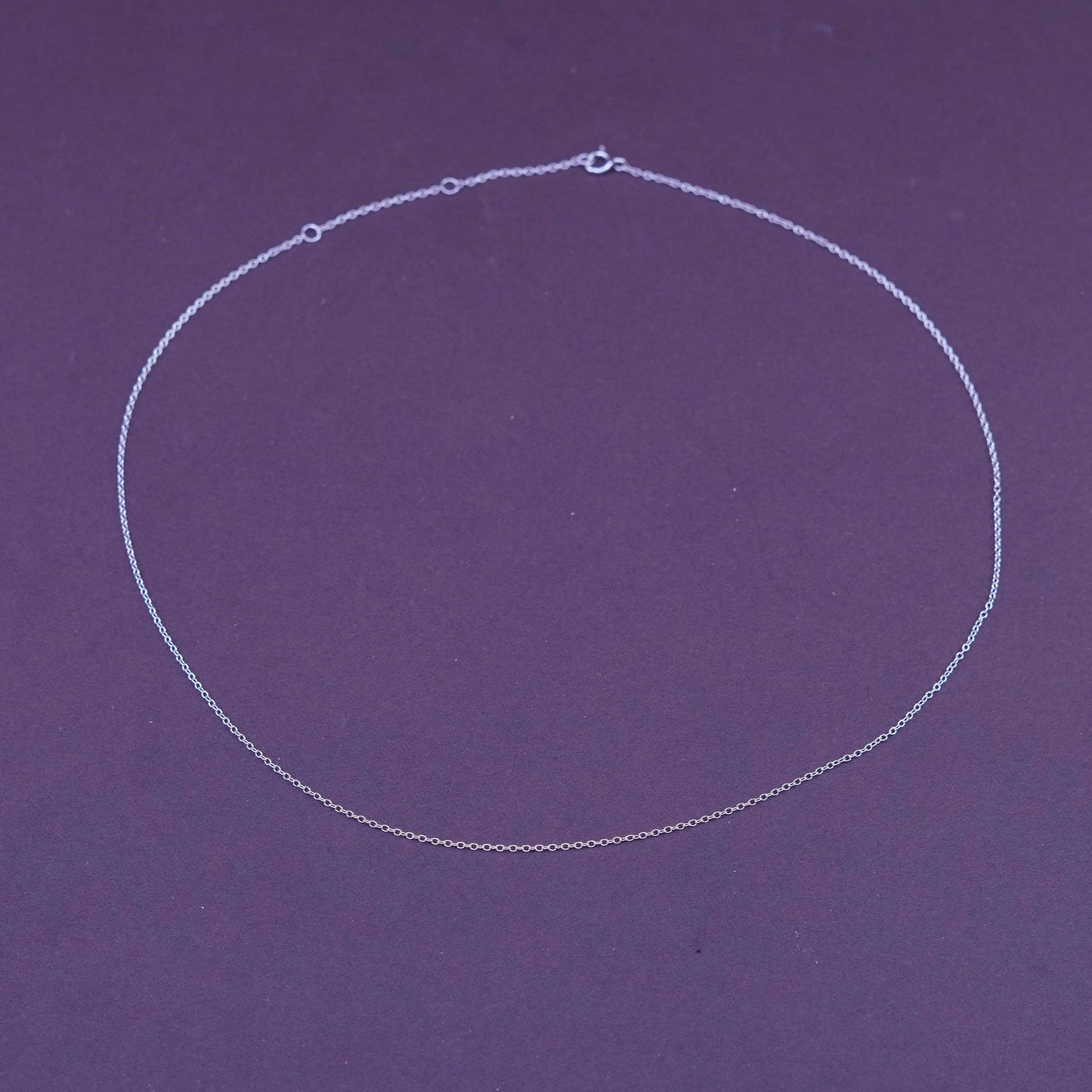 16+2”, 1mm, vintage Sterling silver necklace, 925 circle chain