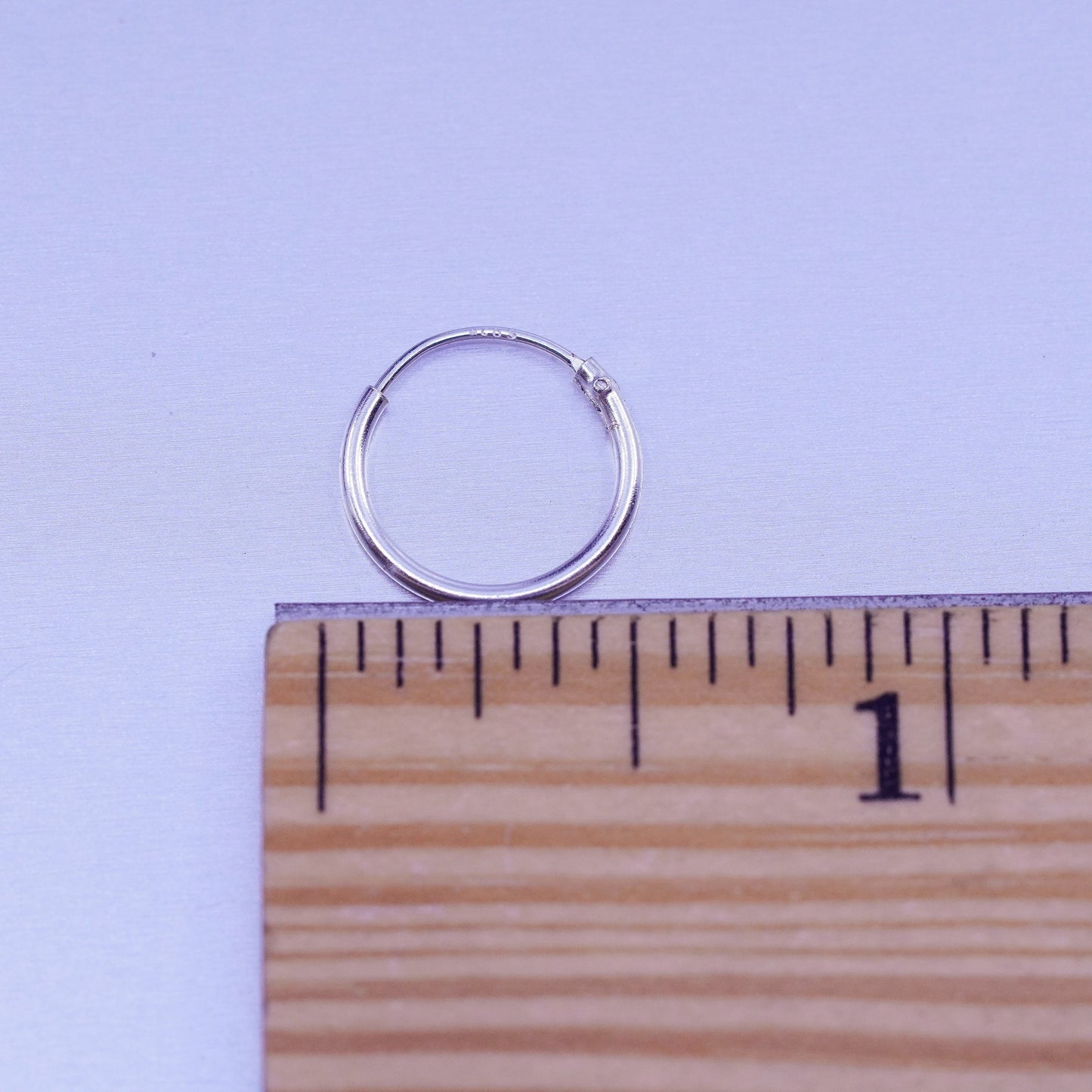 0.5”, vintage Sterling silver handmade earrings, 925 hoops