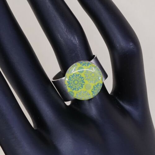Sz 8, Vtg Sterling Silver Handmade Ring, Mexico 925 Band W/ Round Resin