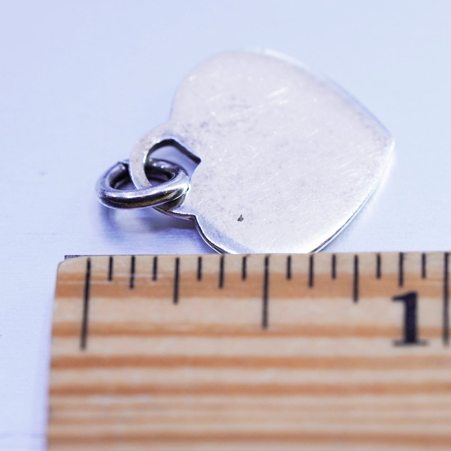 antique sterling 925 silver heart charm pendant
