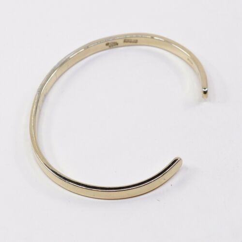 6.5”, GK Quote “live Love Laugh” Vermeil Gold Sterling 925 Silver Cuff Bracelet