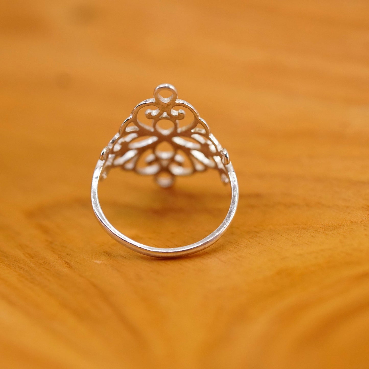 Size 6, Sterling silver handmade ring, southwestern 925 filigree swirl band