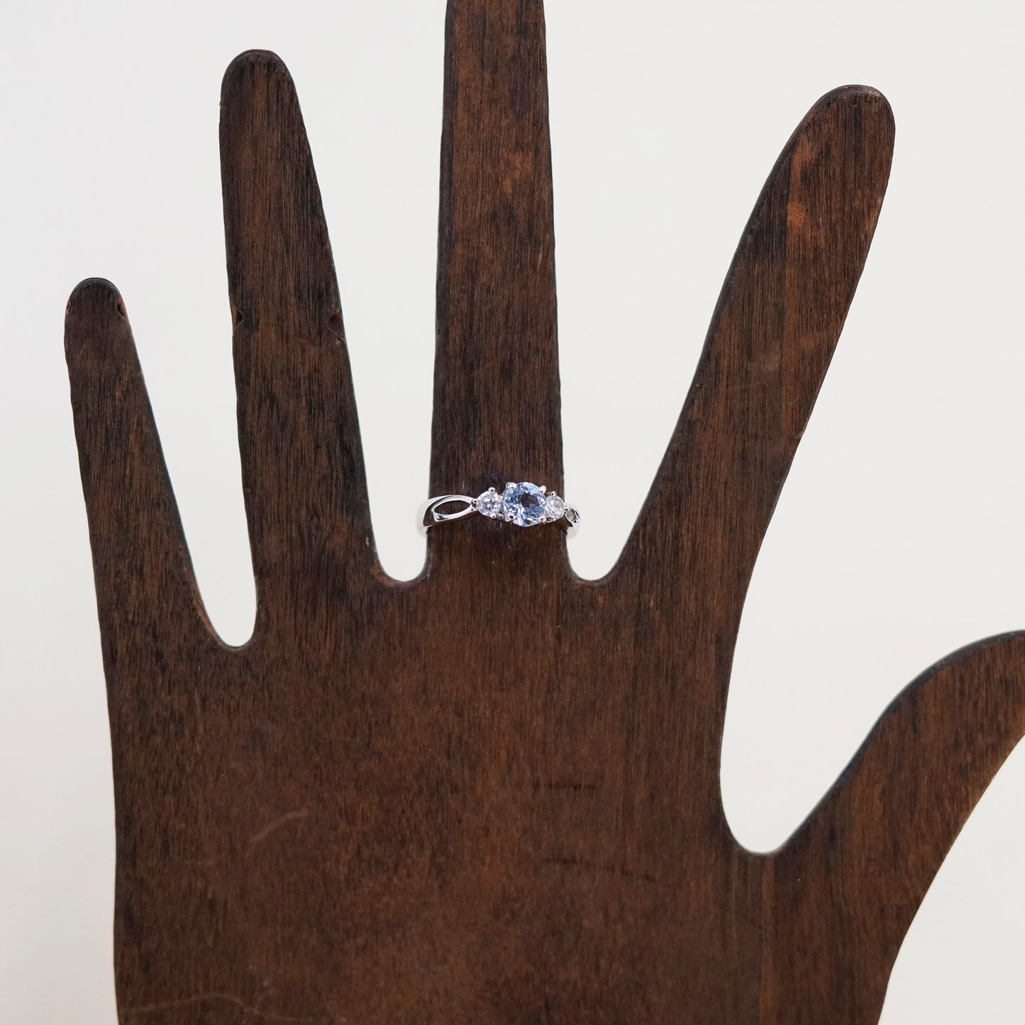 Size 7, vintage Sterling silver handmade ring, 925 engagement band with cz