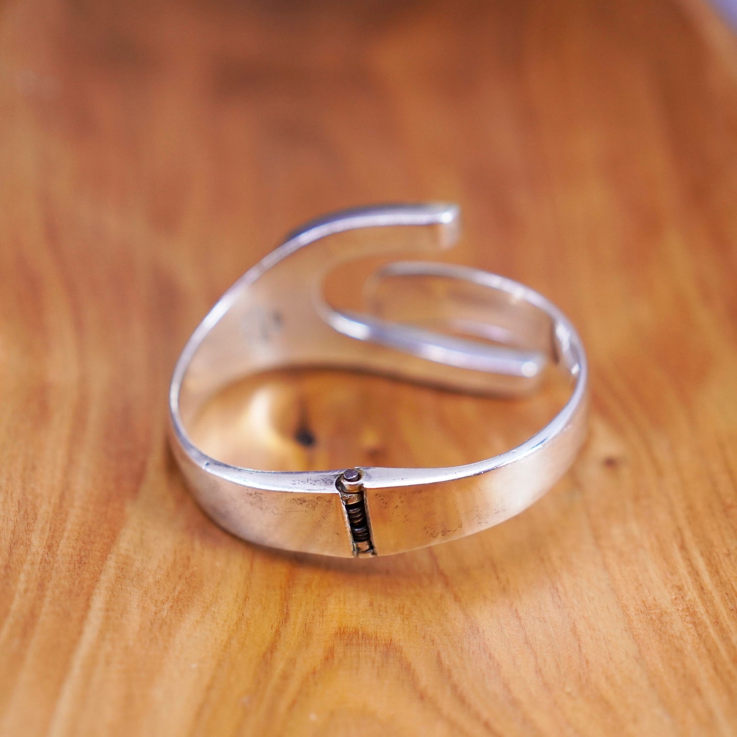 6.5”, Vintage two tone Sterling silver handmade bracelet, 925 wrap bangle