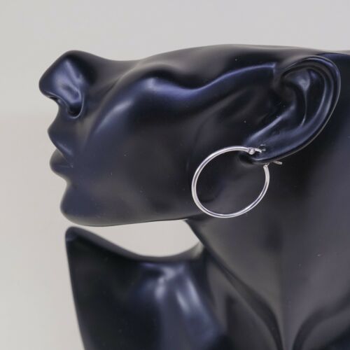 1.25”, Vtg Sterling Silver Hoops, Italy 925 silver, elegant earrings, Huggie