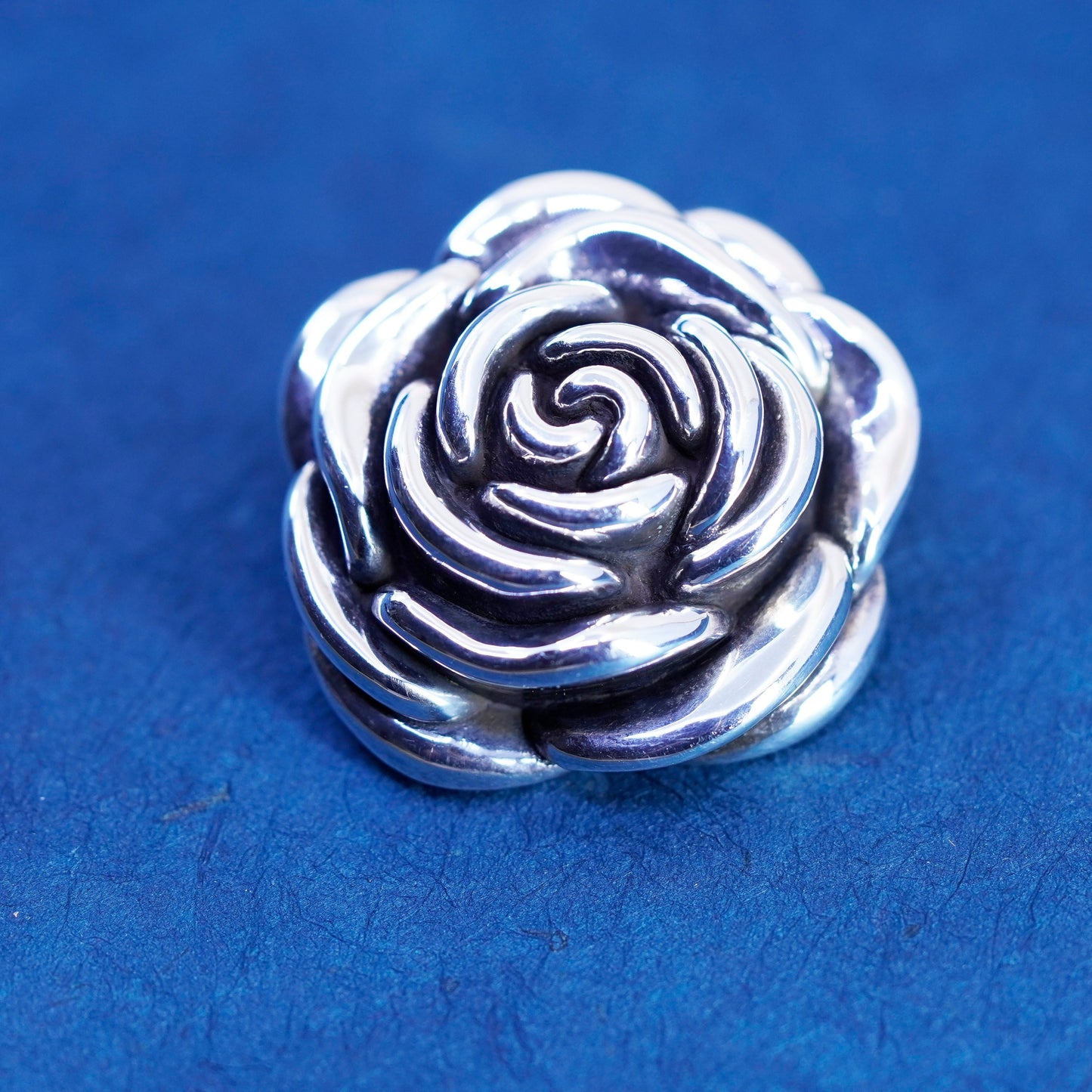 Vintage Sterling silver handmade pendant, 925 rose flower