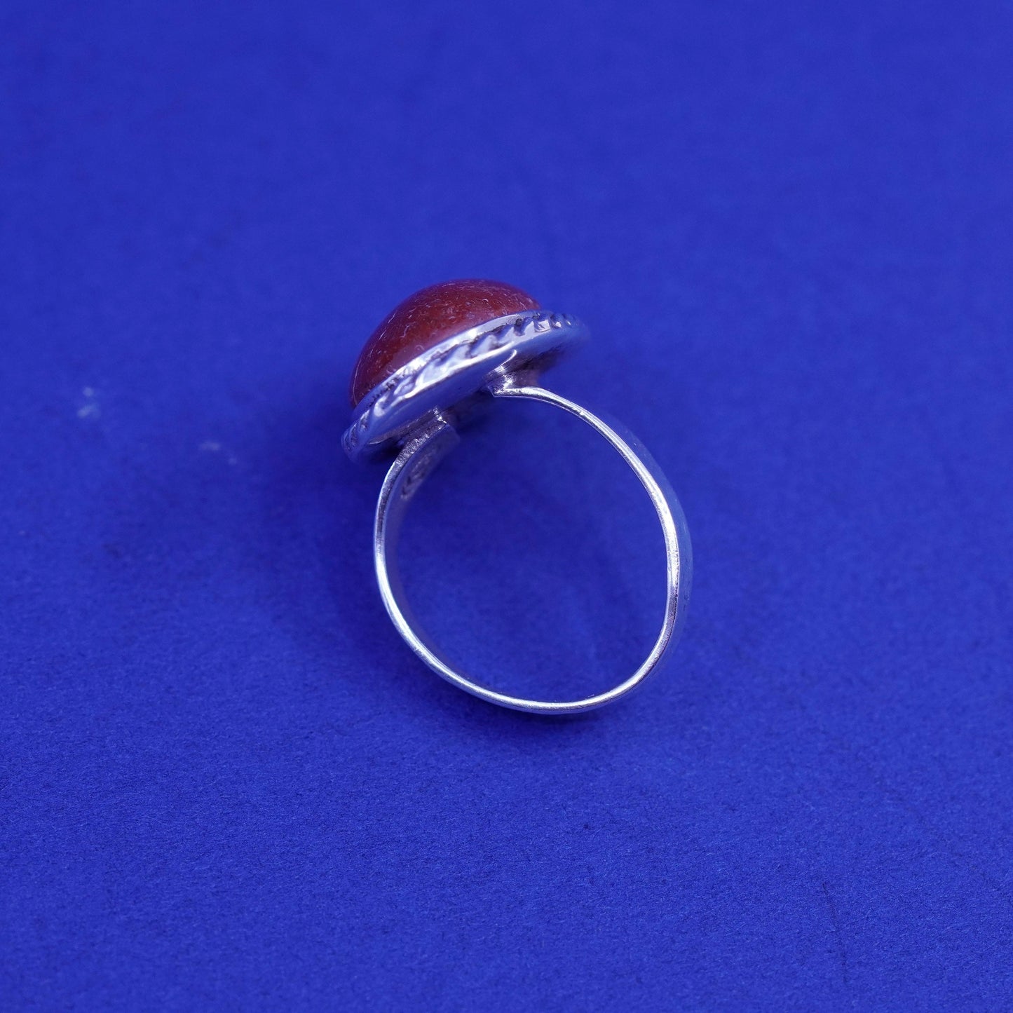 Size 4.5, vintage Sterling 925 silver handmade ring with jasper, southwestern