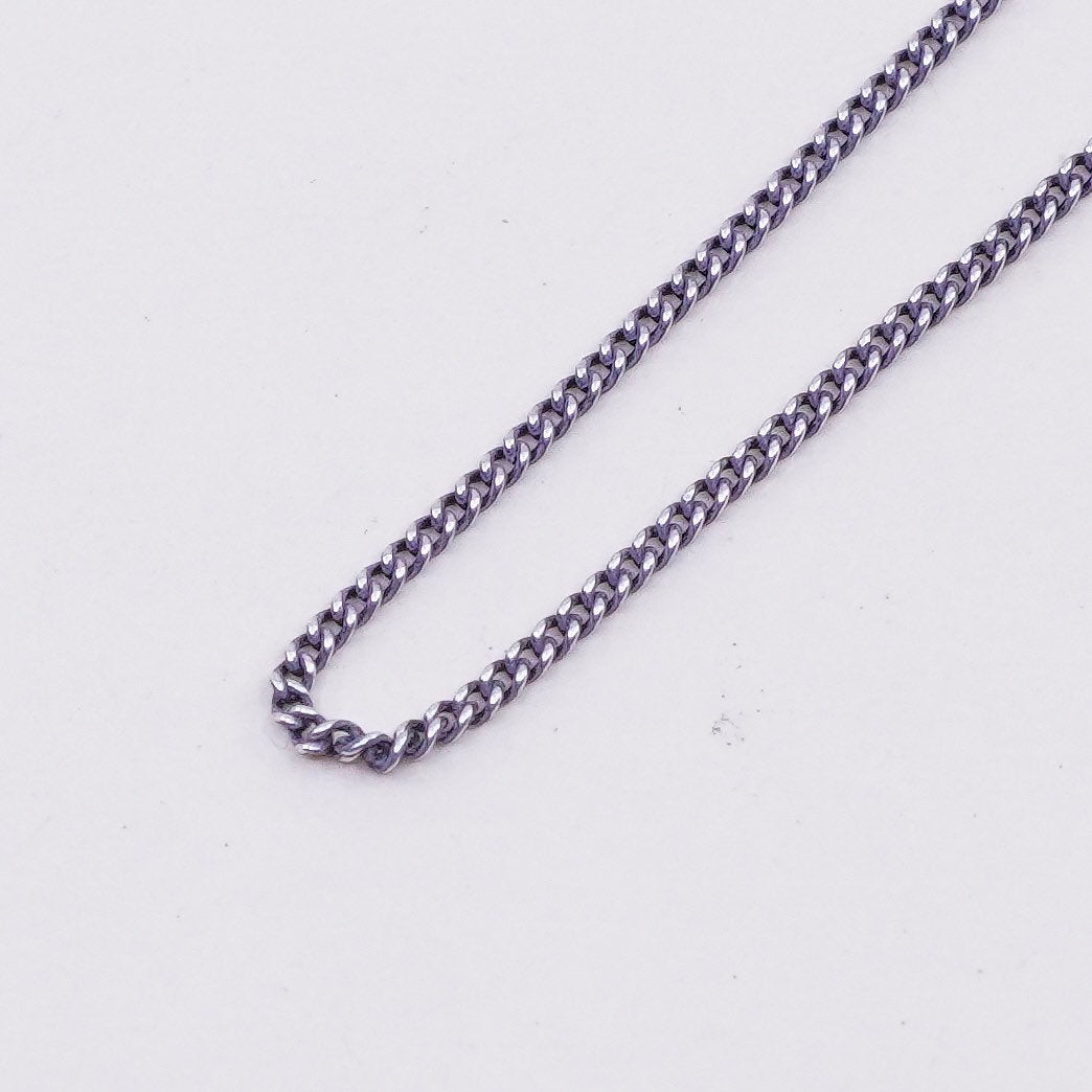 18”, 1mm, italy sterling silver handmade necklace, 925 curb chain