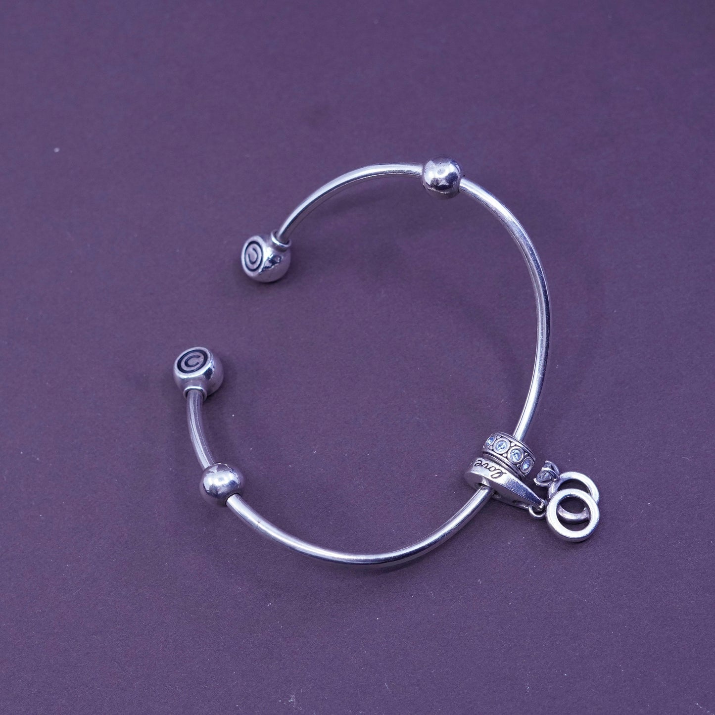 7.5”, vintage CHAMILIA CHAM sterling silver bracelet, 925 cuff, wrap bangle