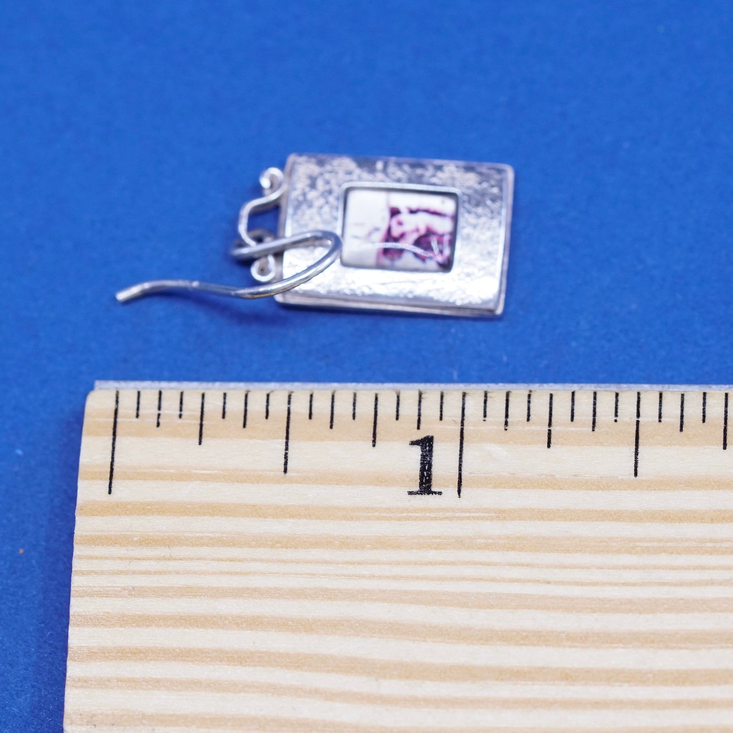 Vintage Sterling Silver handmade Earrings. 925 tag with cowboy girl portrait