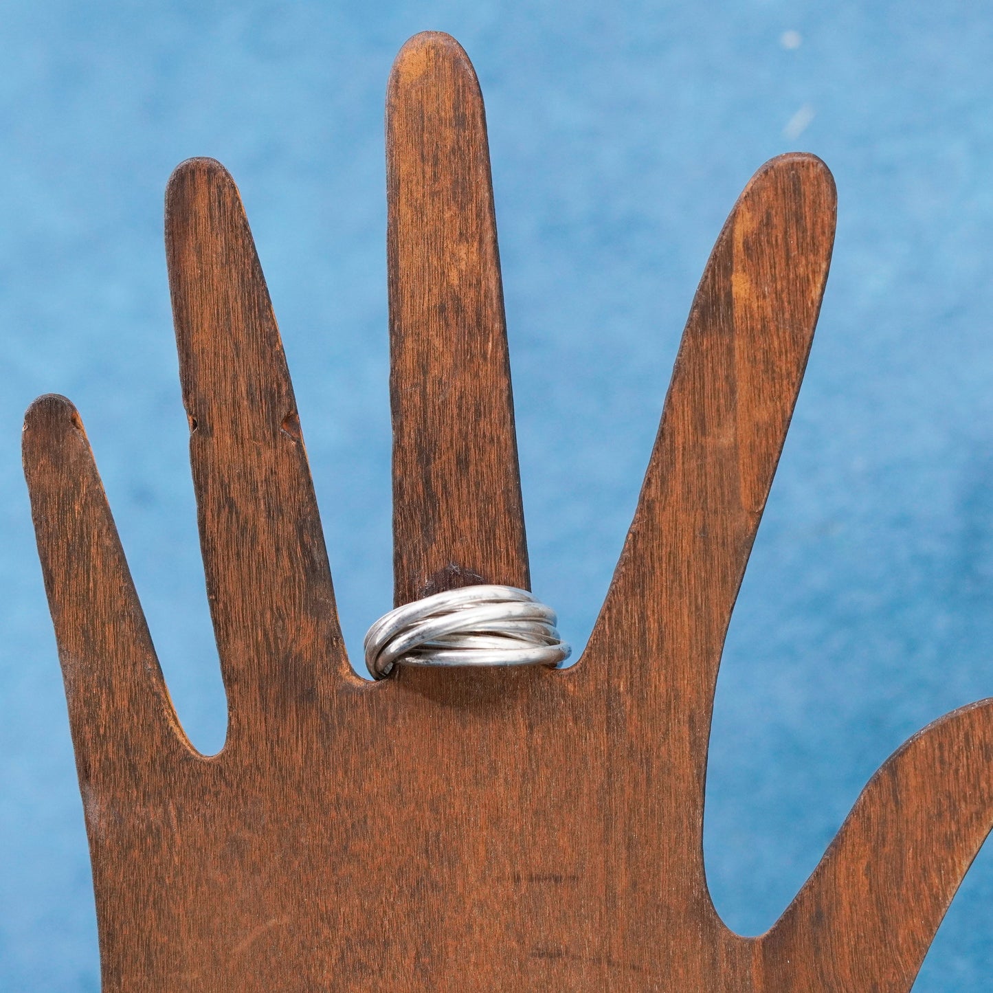 Size 6.5, vintage Sterling silver handmade ring, 925 entwined band