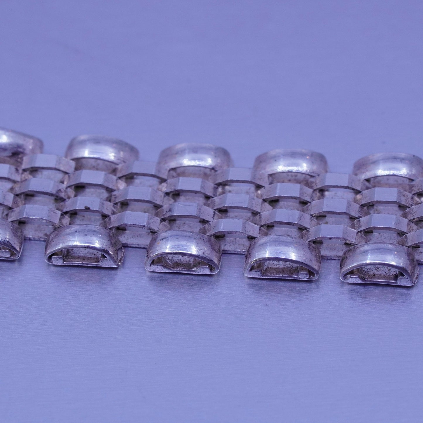 7.75”, 10mm, Italy Milor sterling 925 silver handmade bracelet, mesh chain