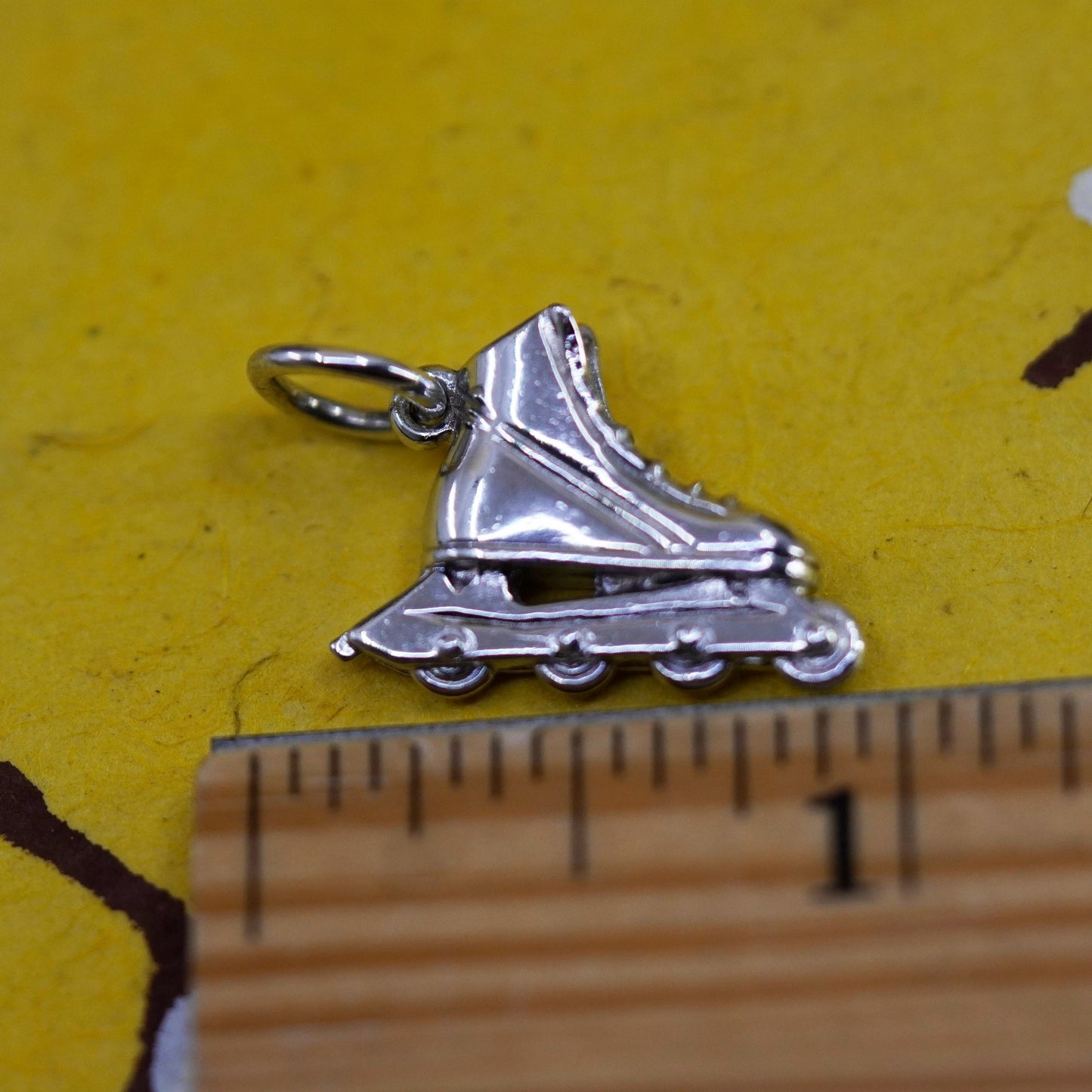 Vintage Sterling silver pendant, 925 Rollerskate shoe charm