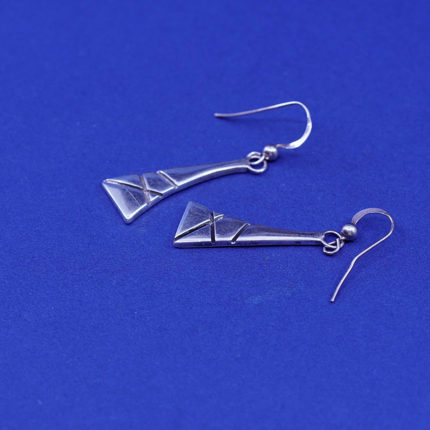 Vintage native America Sterling 925 silver handmade earrings dangles
