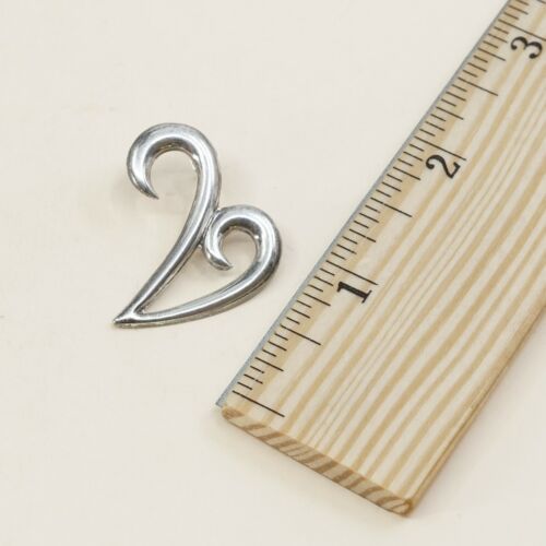 Vtg Sterling silver handmade initial Earrings, 925 swirl V Studs, Silver Tested