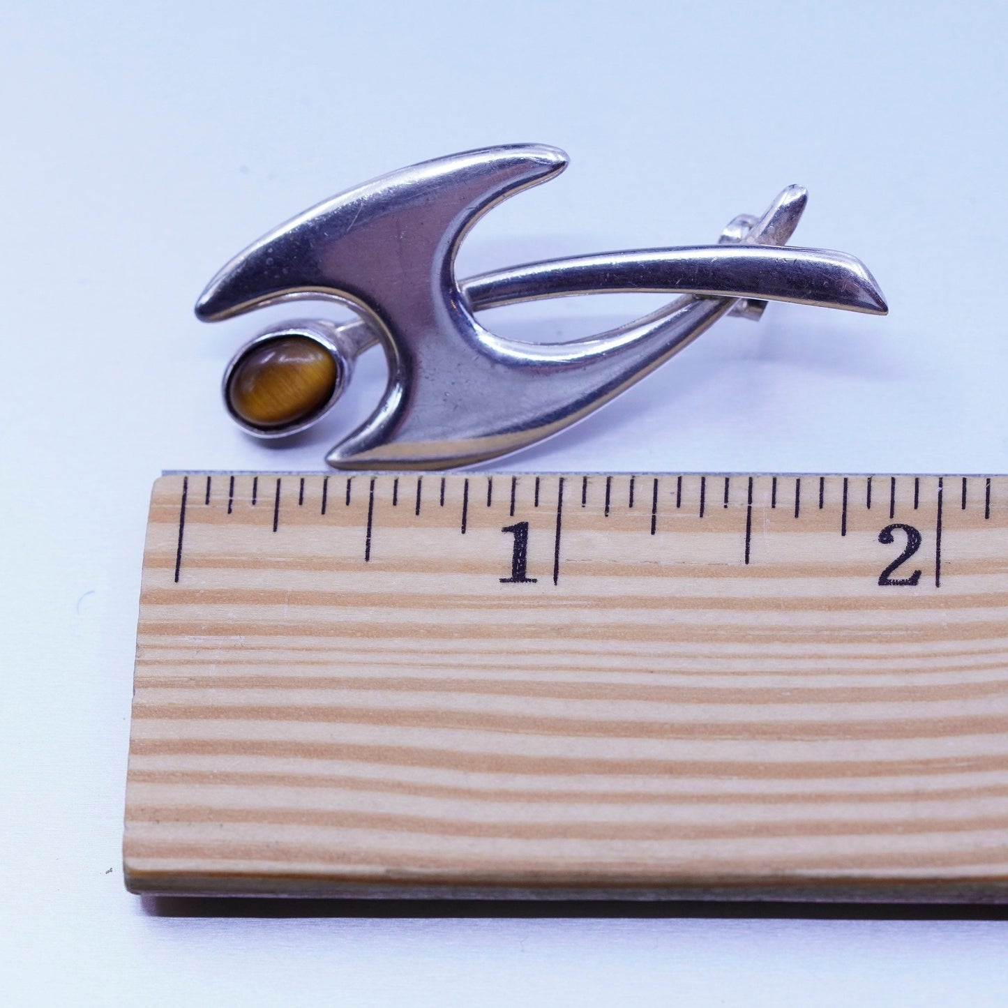 Mexico Sterling 925 silver handmade earrings, modern studs golden tigers eye
