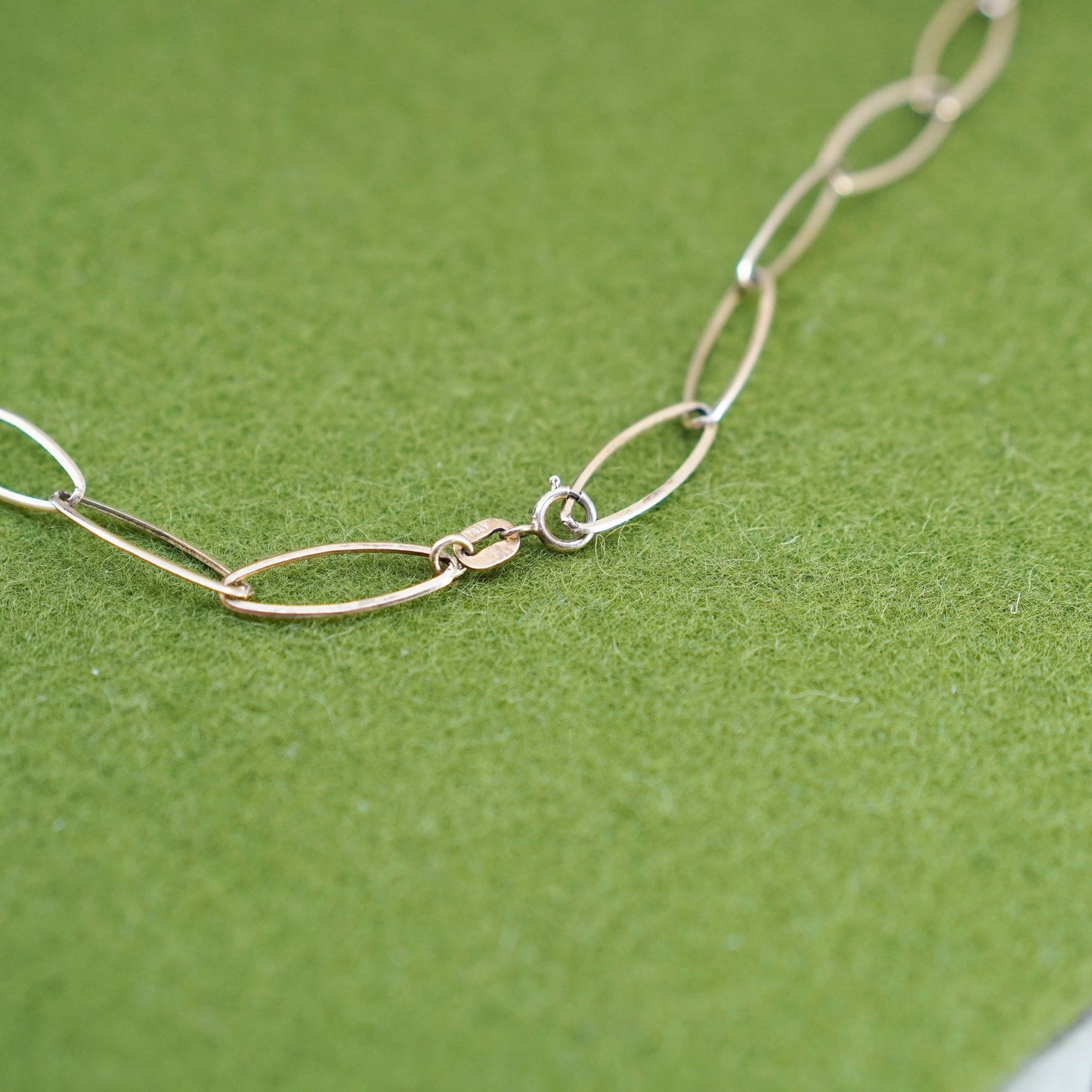 17”, danecraft vermeil gold over sterling 925 silver marquise chain, necklace