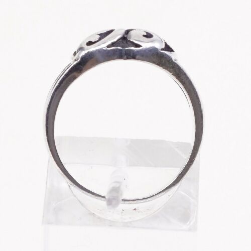 Size 6, Vtg Sterling Silver Handmade Ring, 925 Silver Band W/ Filigree Heart