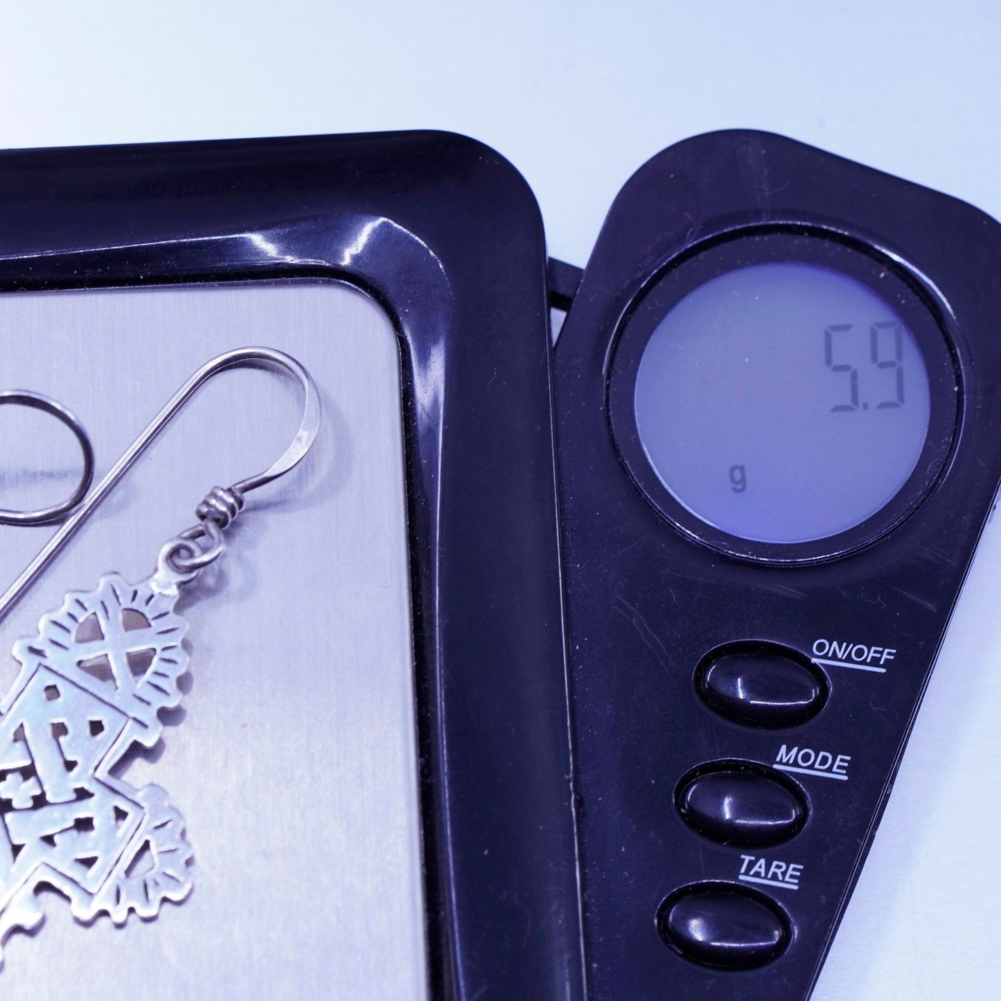 Vintage sterling 925 silver handmade filigree cross earrings