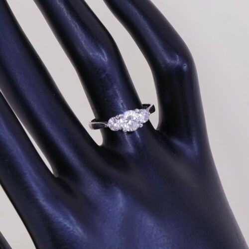 Sz 7, Vtg Sterling Silver Fashion Ring, 925 Silver Engagement Ring W/ Cz