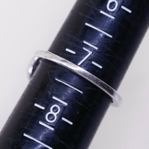 Sz 7.25, Vtg Sterling Fashion Engagement Ring, 925 Heart W/ Diamond, Stamped MAP