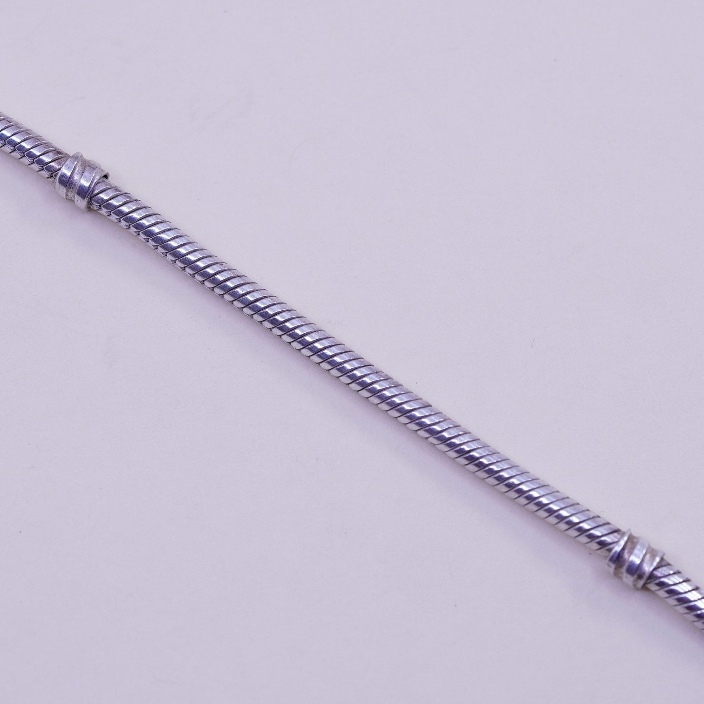 7.75”, 3mm, vintage Italy Sterling 925 silver bracelet, bold snake chain