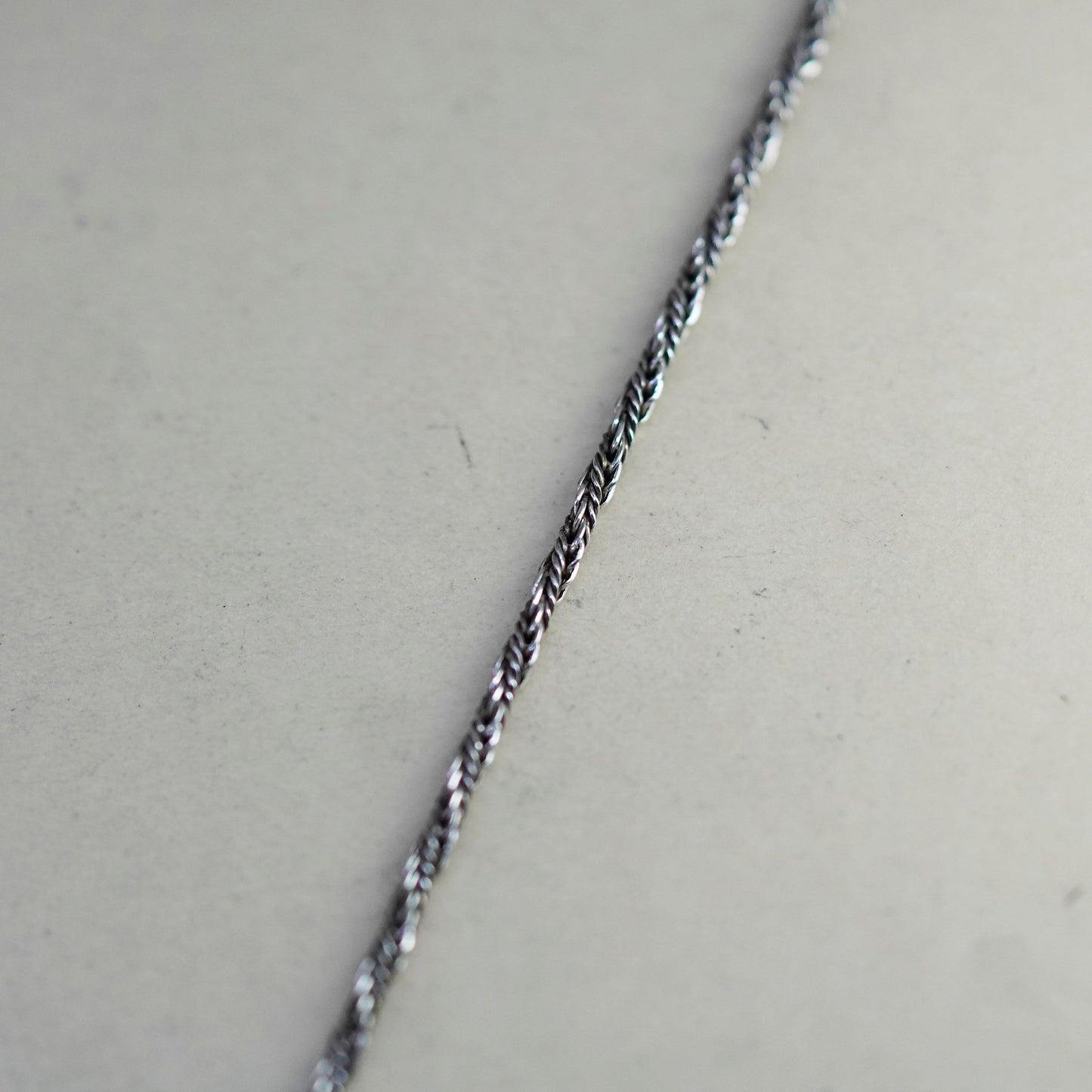 18”, 1.6mm, Vintage Italy sterling silver chain, 925 wheat necklace