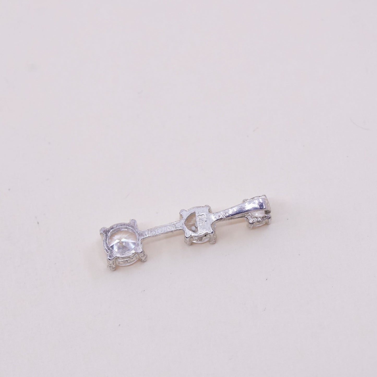Vintage sterling 925 silver cz pendant, stamped 925 WC