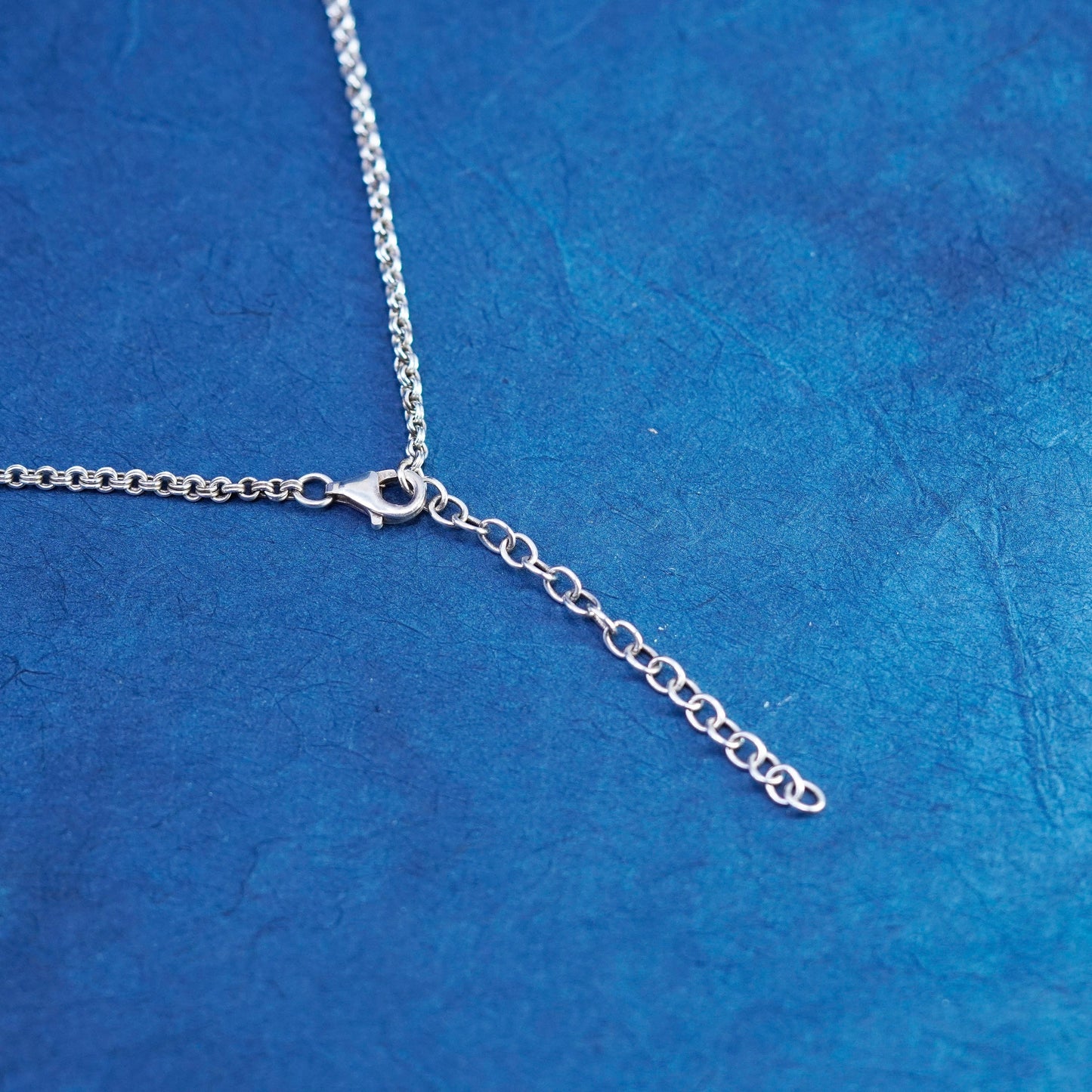 18+2”, vintage Sterling silver handmade necklace, 925 double circle chain
