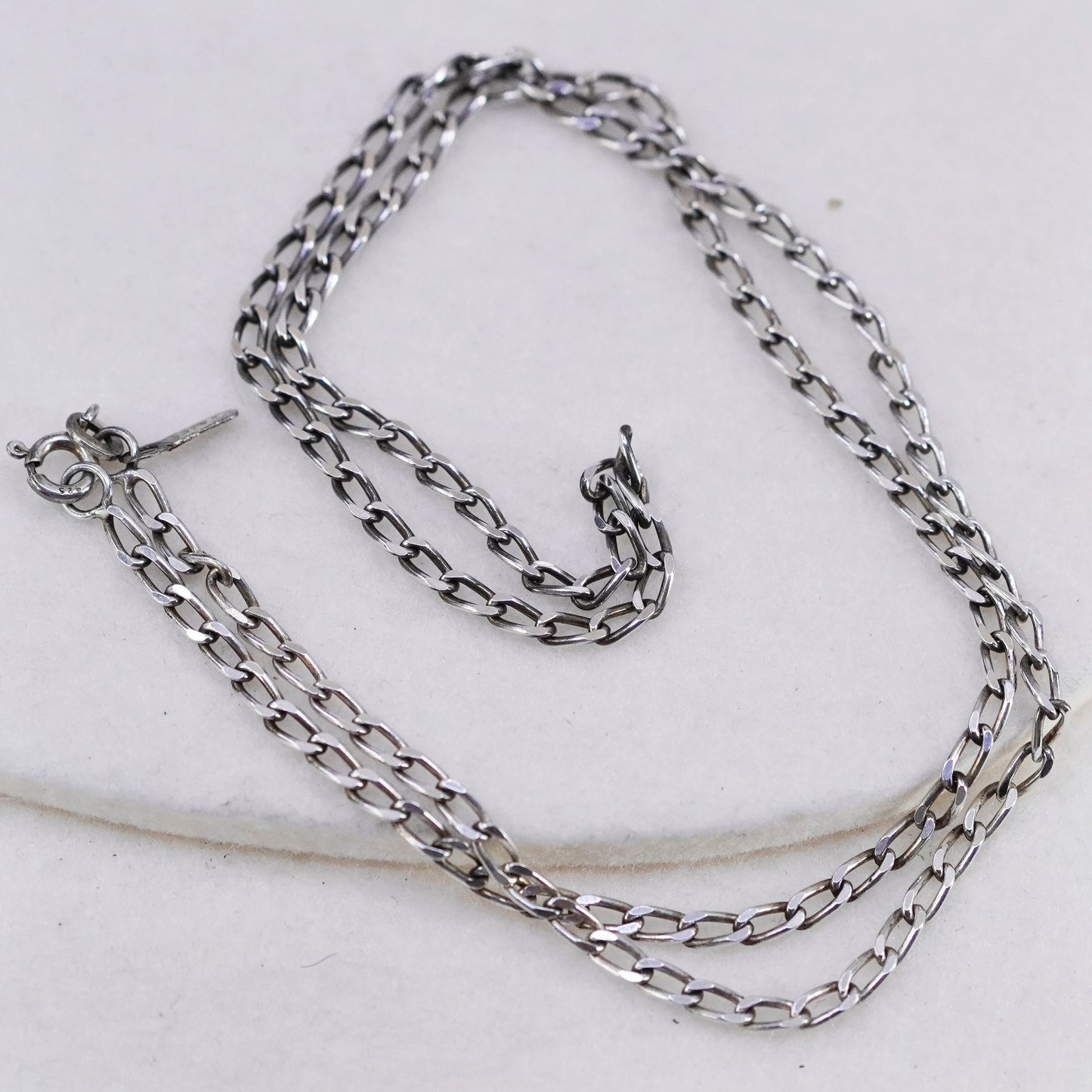 20” 3mm, vintage Mexico Sterling 925 silver curb chain necklace