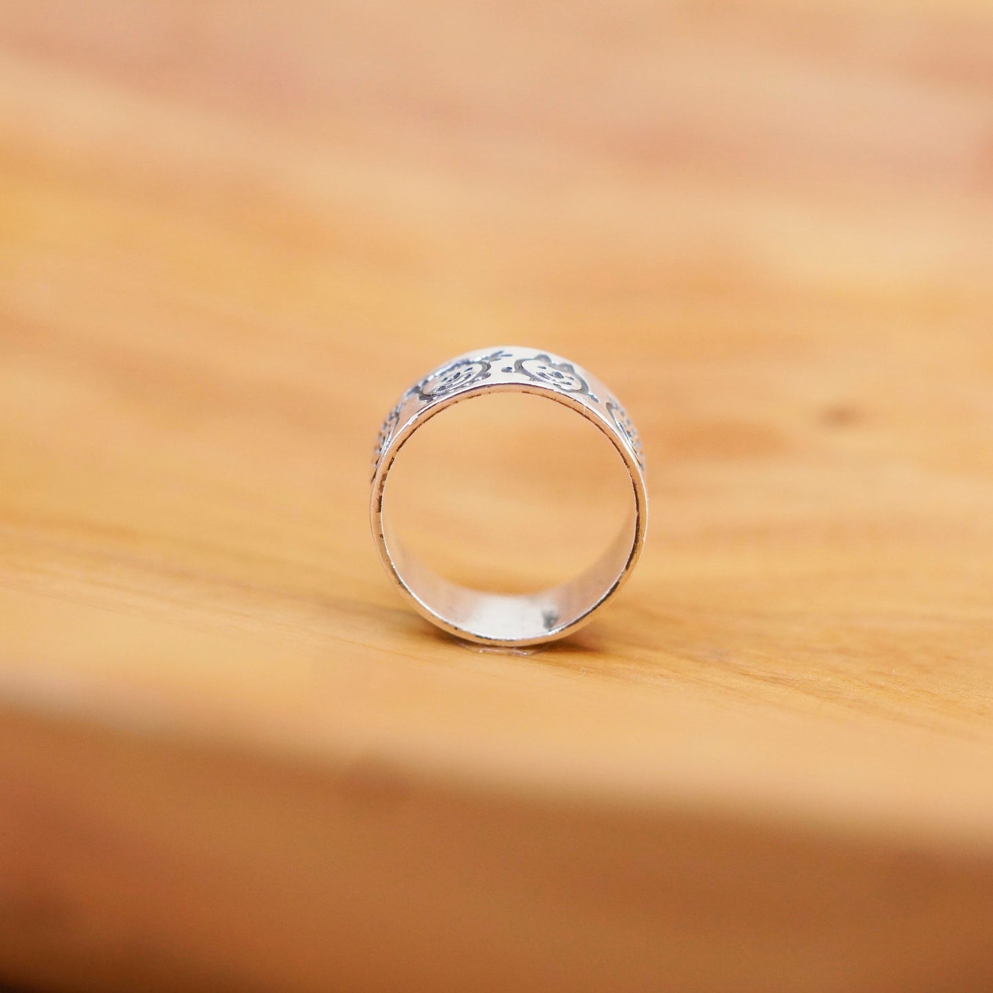size 8, vintage EFS Sterling silver handmade ring, 925 children friendship band