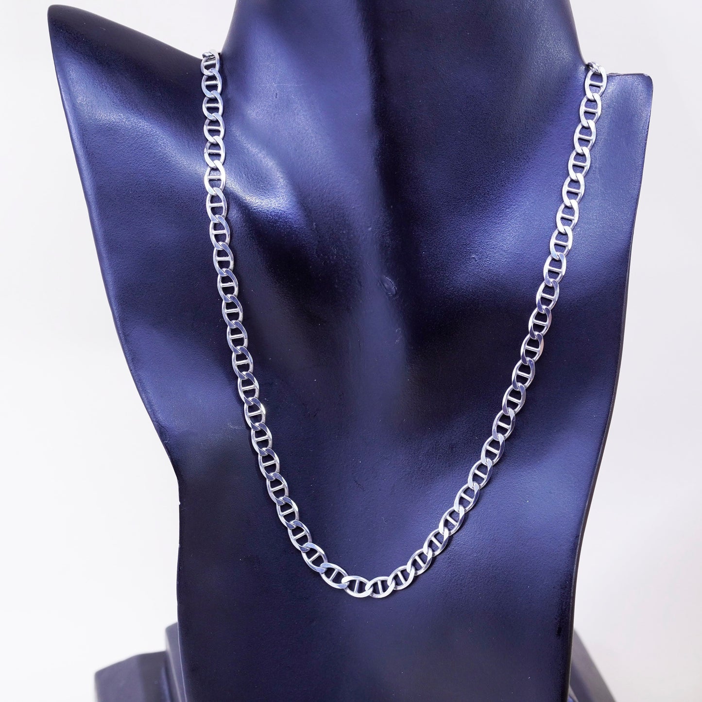 20”, 6mm, Sterling silver anchor chain, Italy 925 necklace