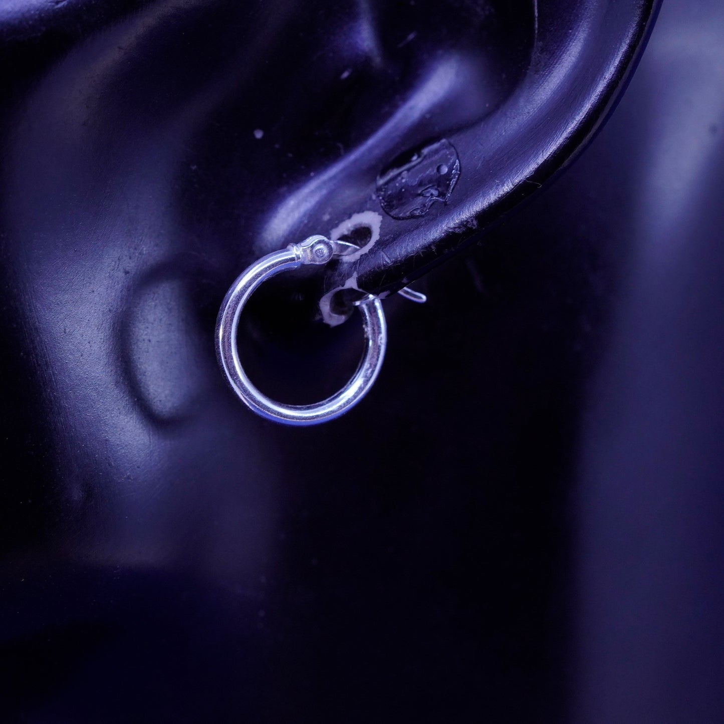 0.5”, vintage Sterling silver handmade hoop earrings, fine 925 huggie