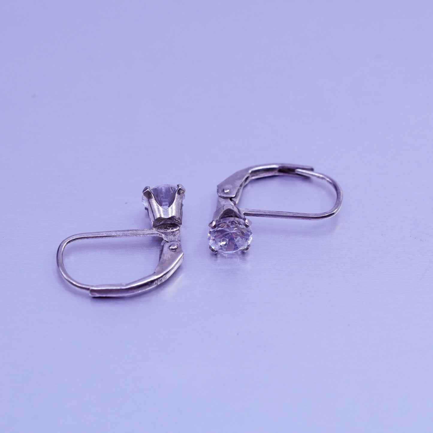 Vintage Sterling 925 silver earrings, dangle and Cz