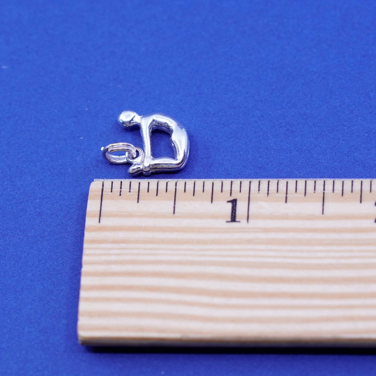 Sterling silver handmade pendant, 925 yoga girl charm