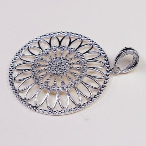 Vintage Italy Milor Sterling Silver Handmade Pendant, 925 Bali Circle