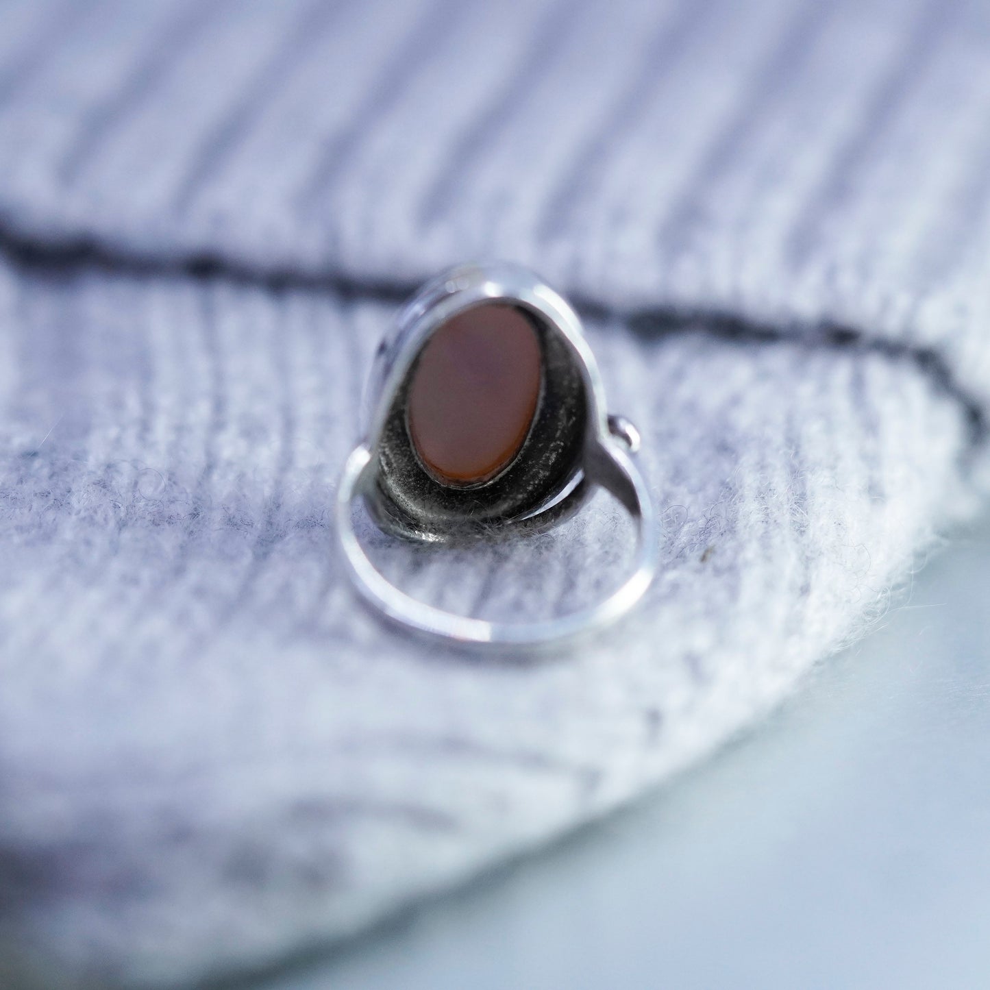 Size 8.75, southwestern Sterling 925 silver handmade ring pink mother of pearl