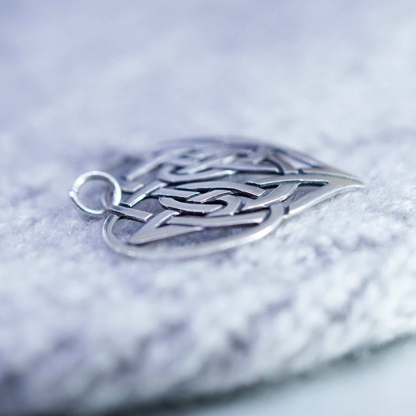 Vintage sterling 925 silver handmade Irish Celtic knot heart pendant