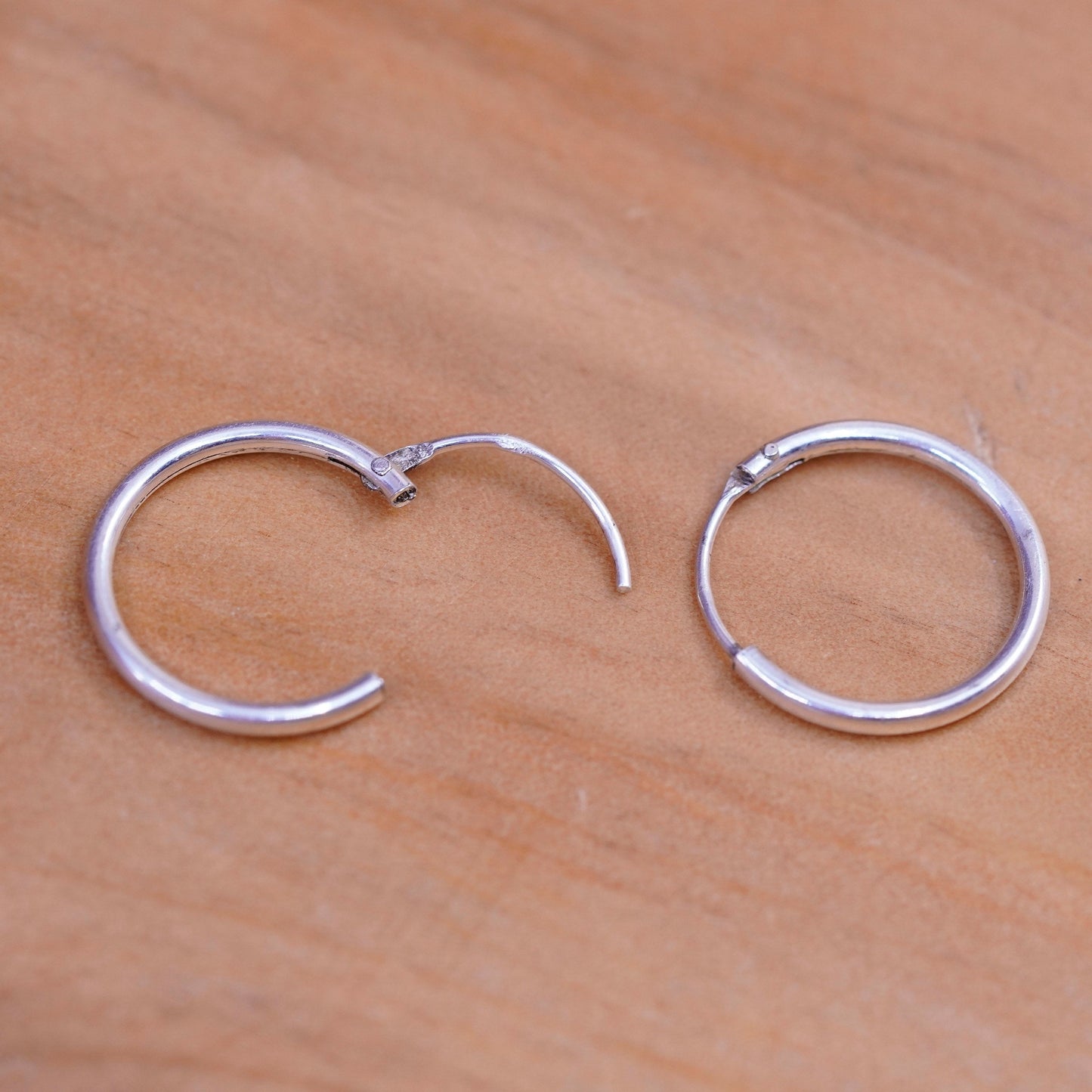 0.5”, vintage Sterling silver hoop earrings, 925 hoops