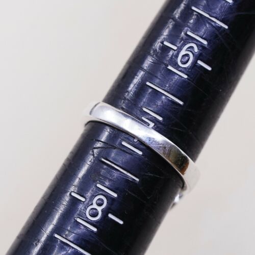 Sz 7, Vtg carolyn pollack Sterling 925 Silver Handmade Rose Bud Flower Band Ring