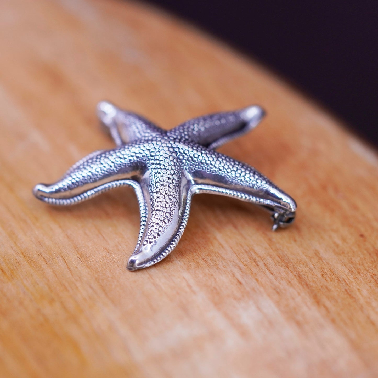 Vintage Beau handmade sterling 925 silver starfish brooch pin