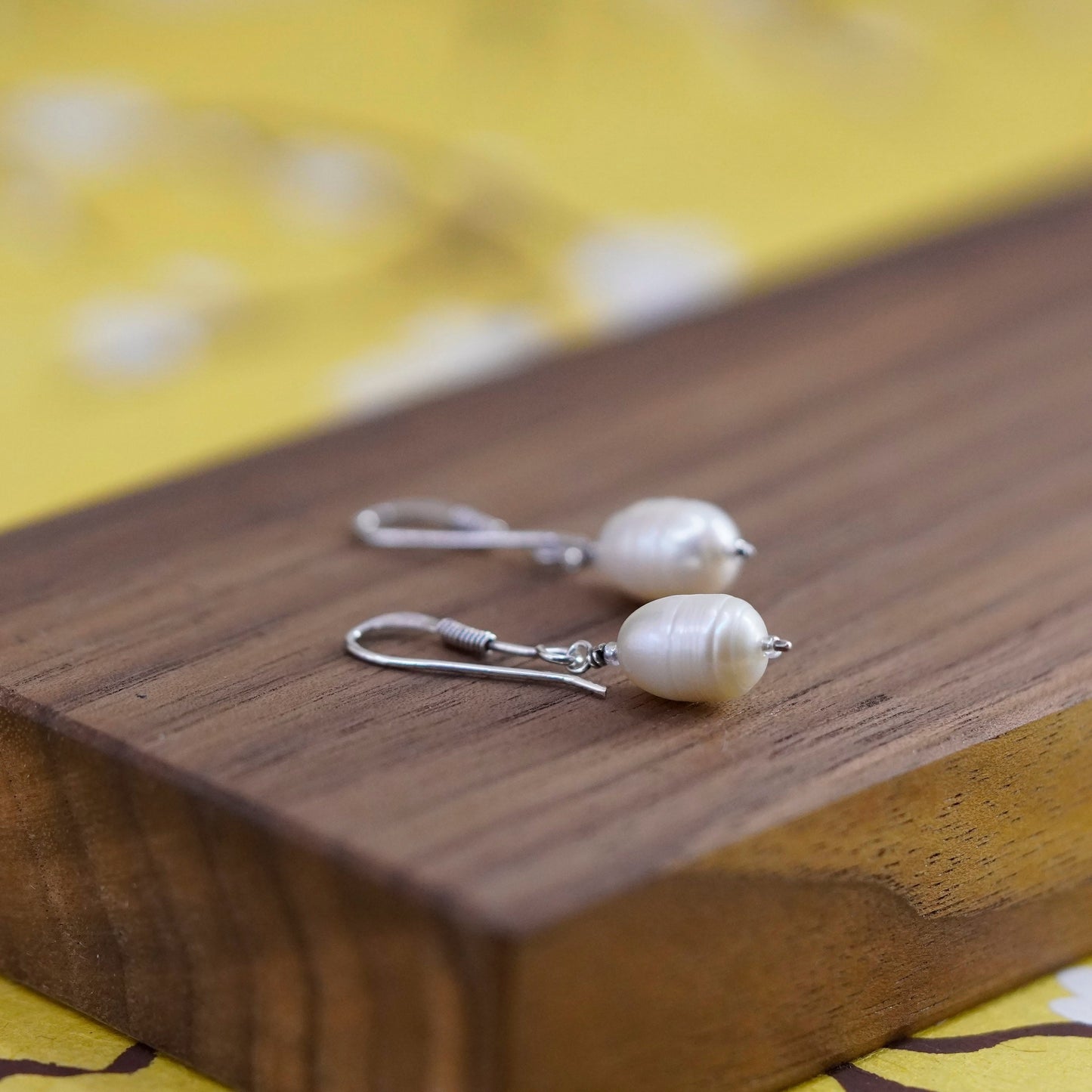 Vintage Sterling 925 silver handmade earrings with pearl