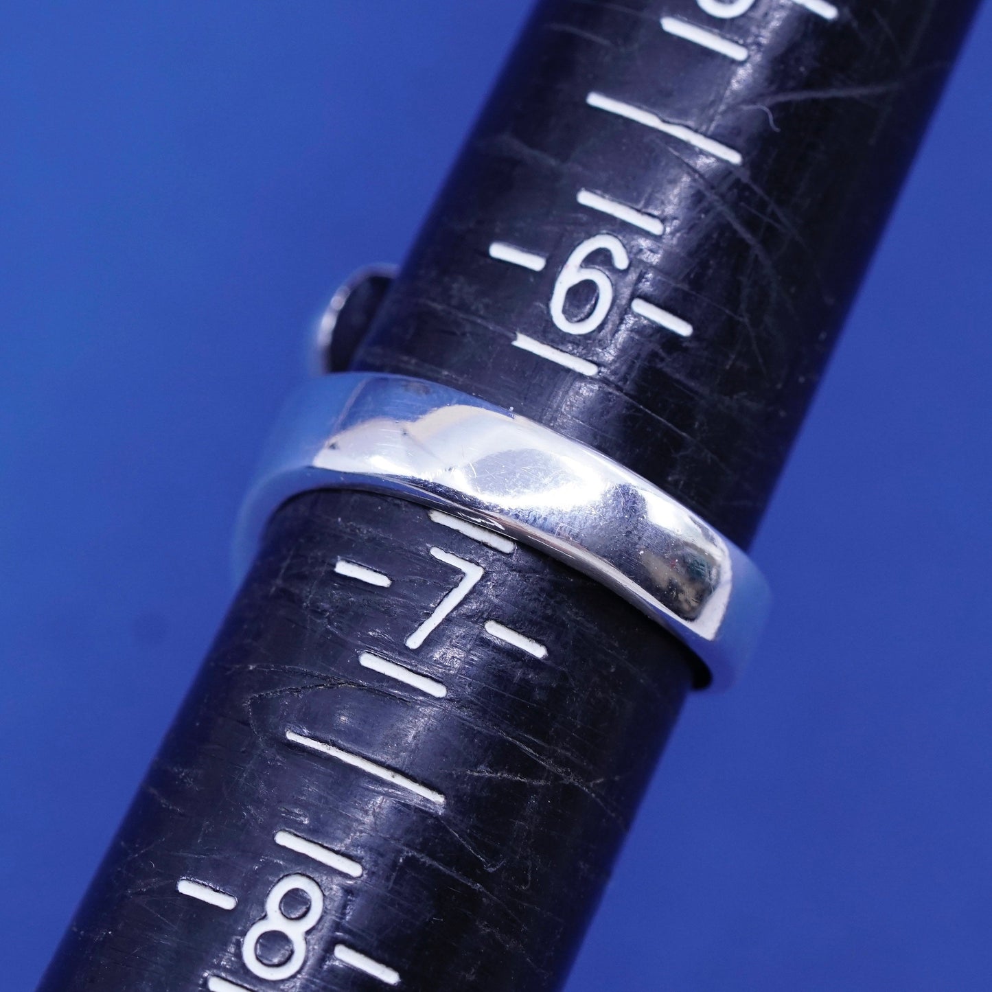 Size 6.75, vintage Sterling silver handmade wrapped ring, 925 statement band